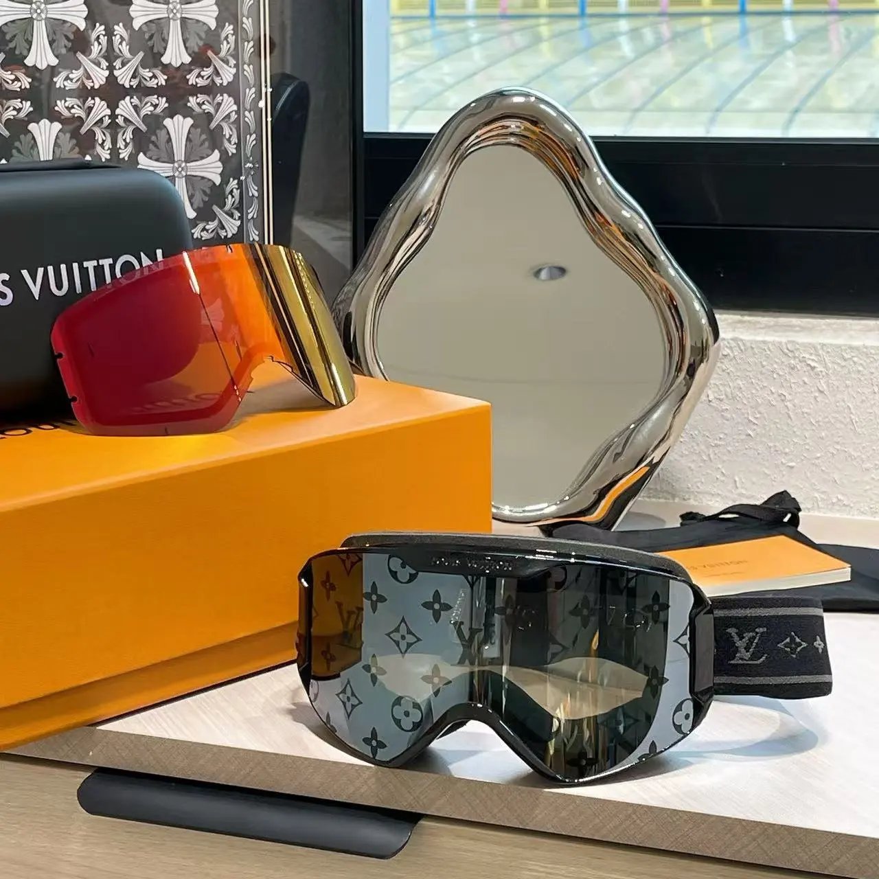 印花滑雪护目镜