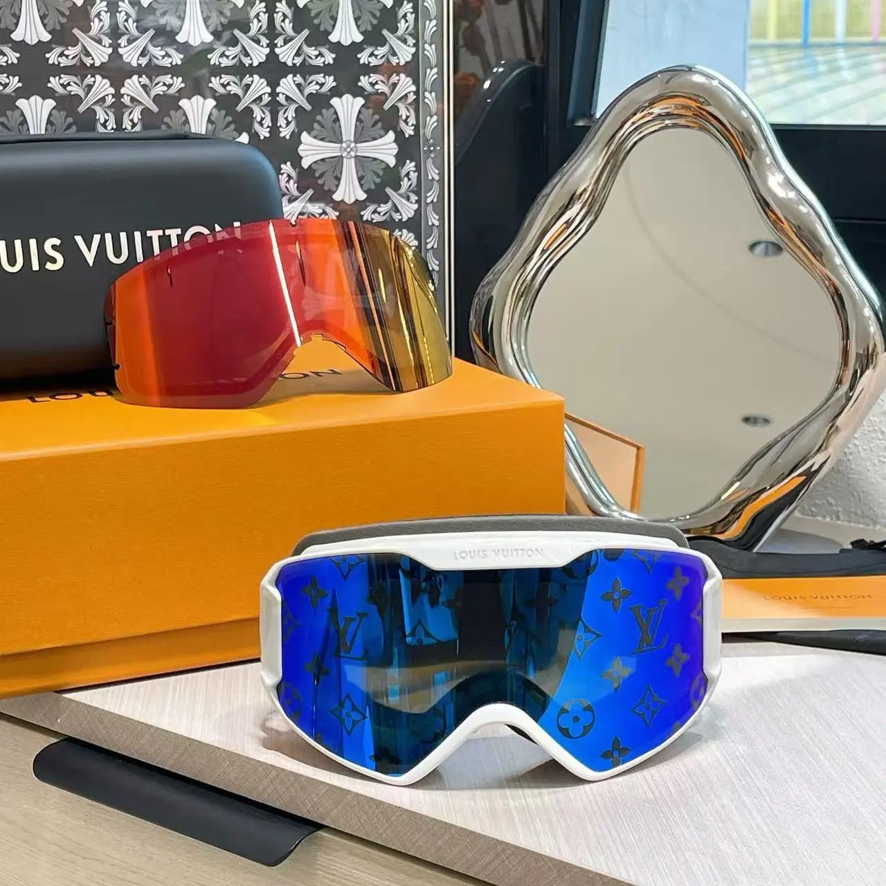 印花滑雪护目镜