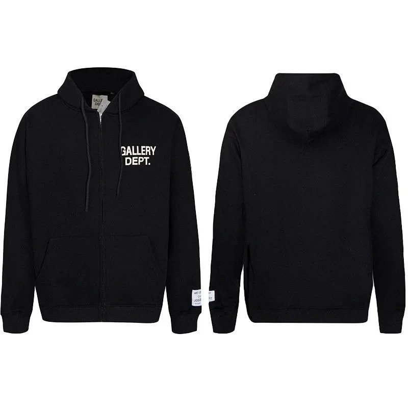 🔥拉链复古字母开衫连帽衫