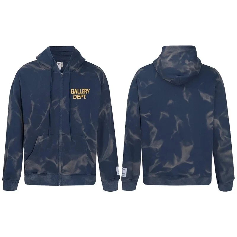 🔥拉链复古字母开衫连帽衫