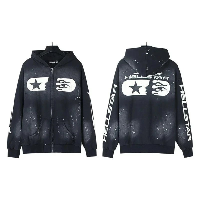 🔥拉链高街复古水洗连帽衫