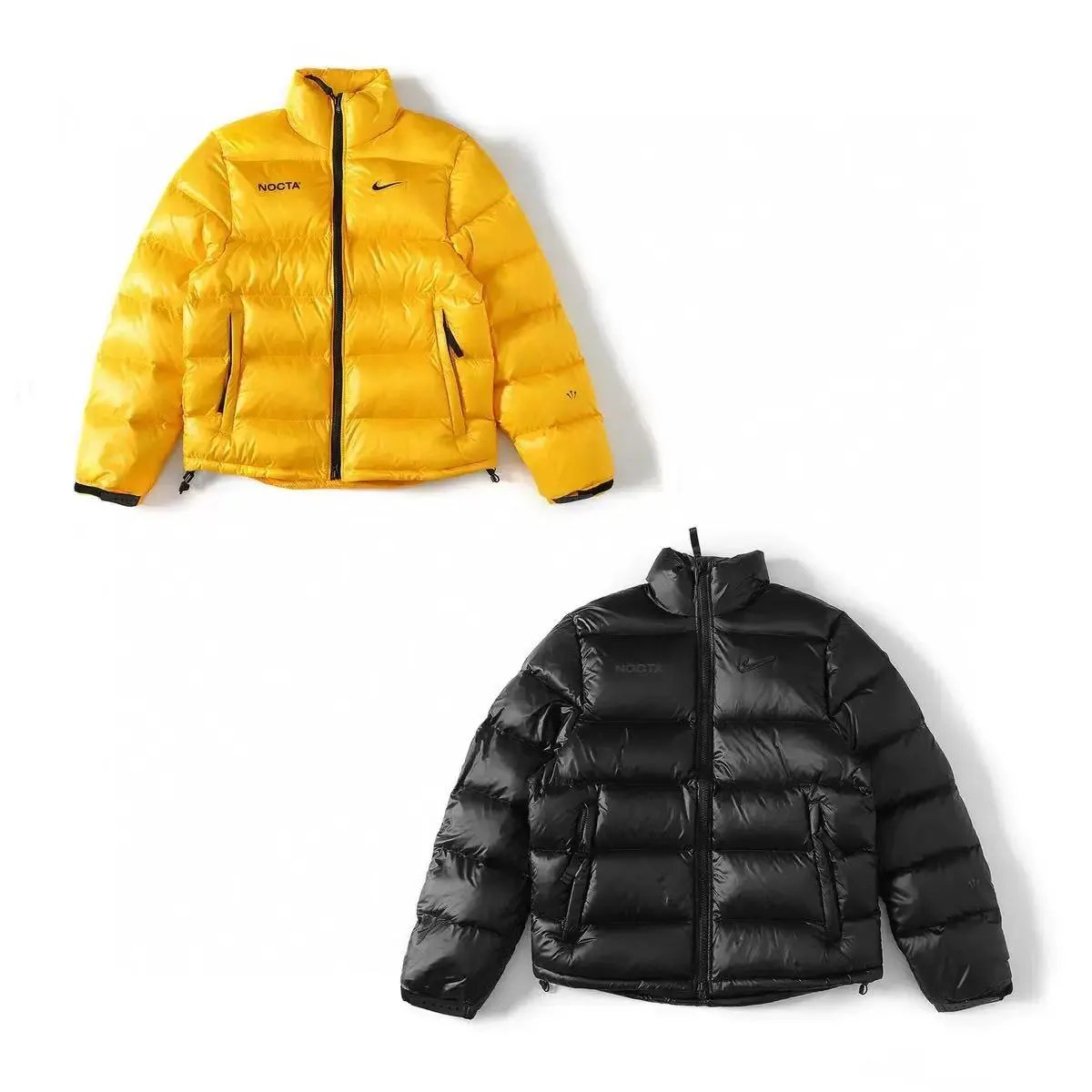 Down jacket with stand collar