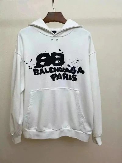 Balenciaga Hoodie BB Spray Paint Logo White