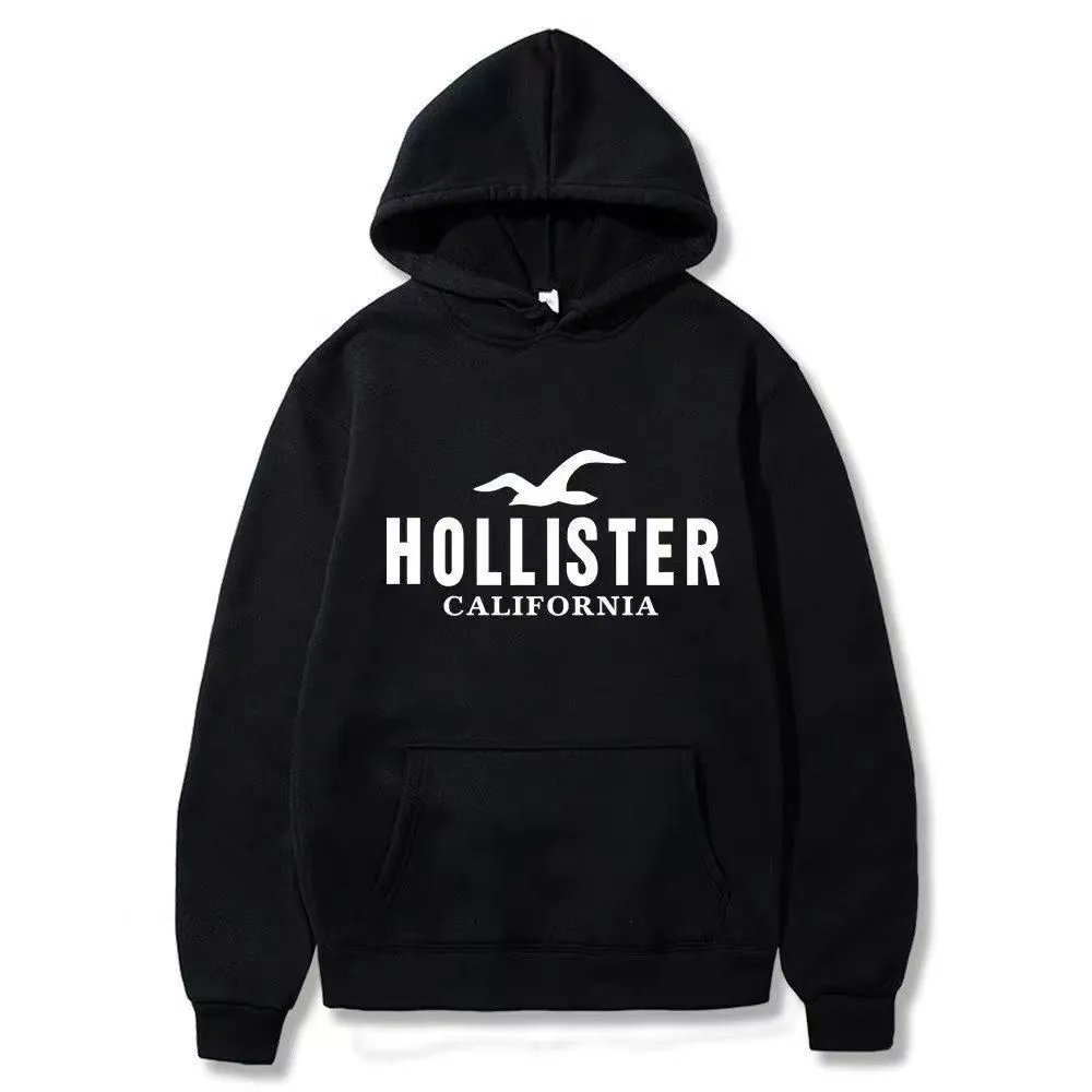 Hollister California Logo Hoodie Black
