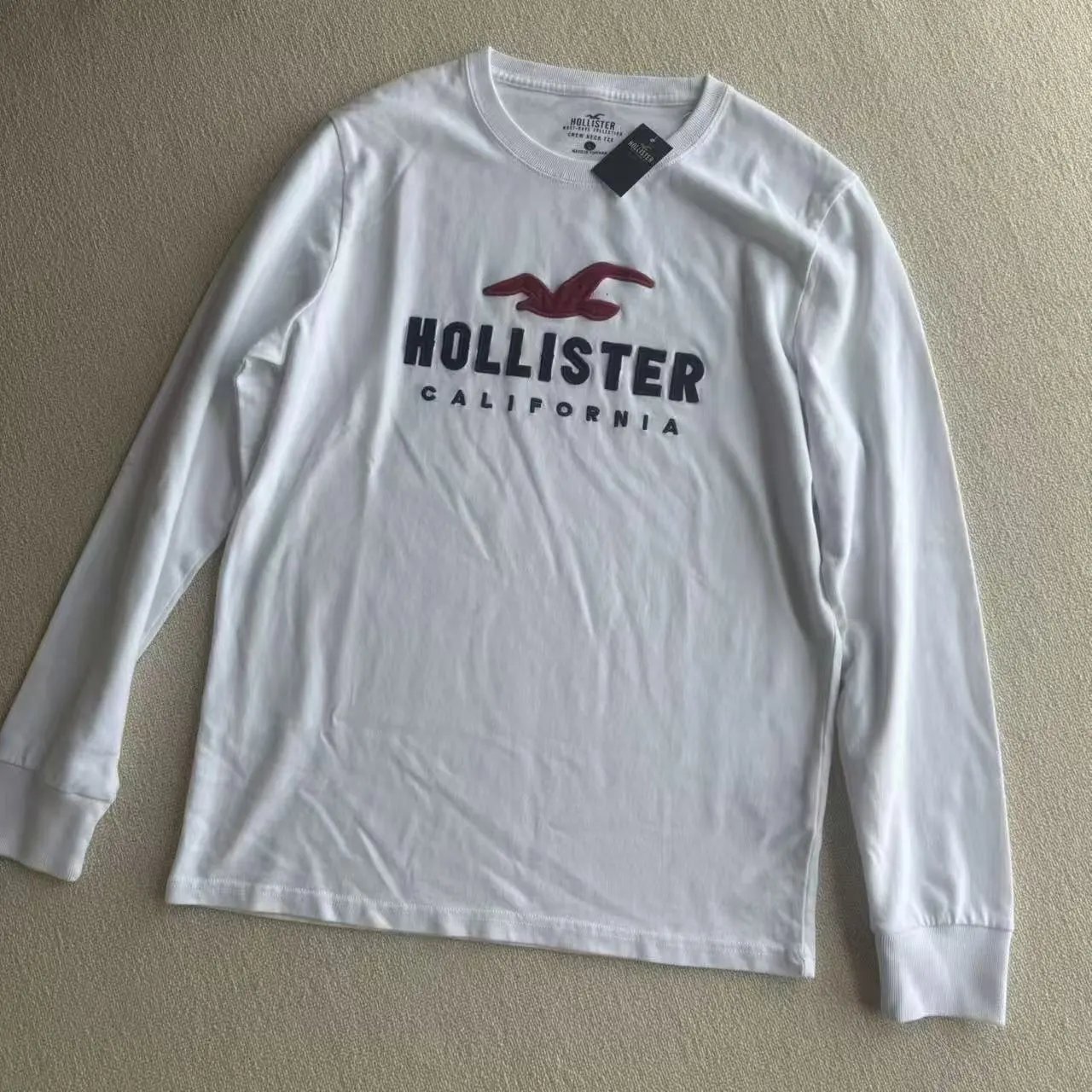 Hollister California Logo Long Sleeve T-Shirt White