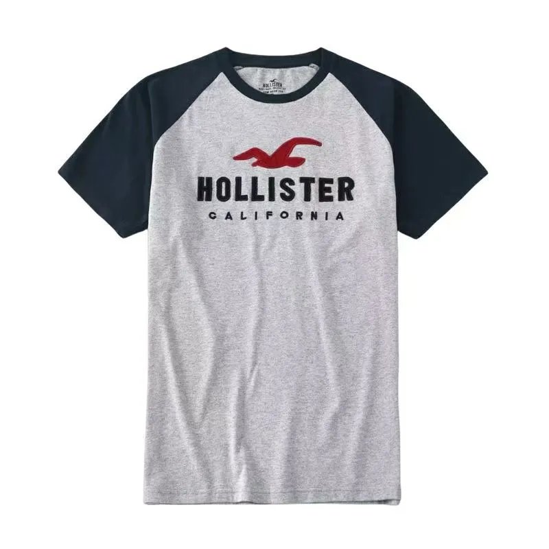 Hollister California Raglan T-Shirt Gray / Navy
