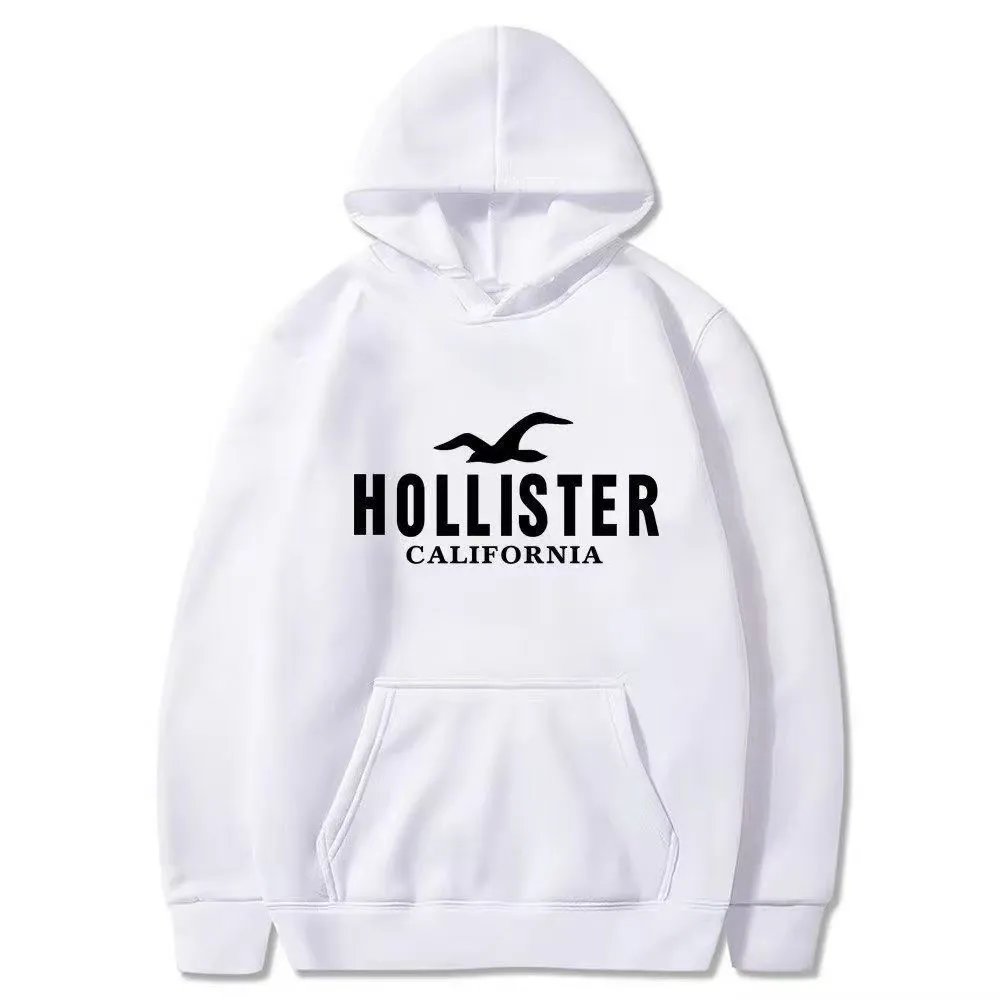 Hollister California Logo Hoodie White
