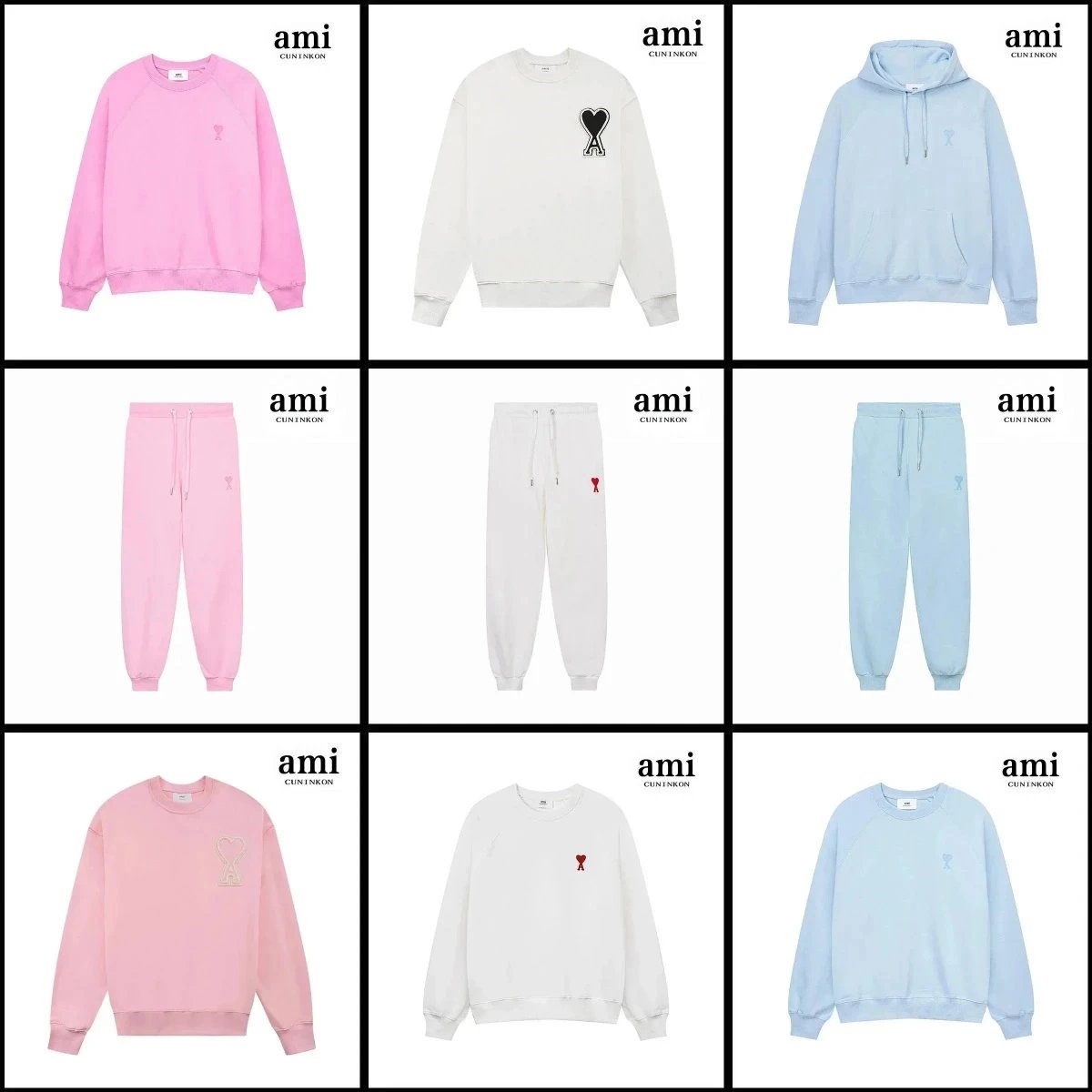 Ami Paris de Coeur Sweatshirt and Sweatpants Set