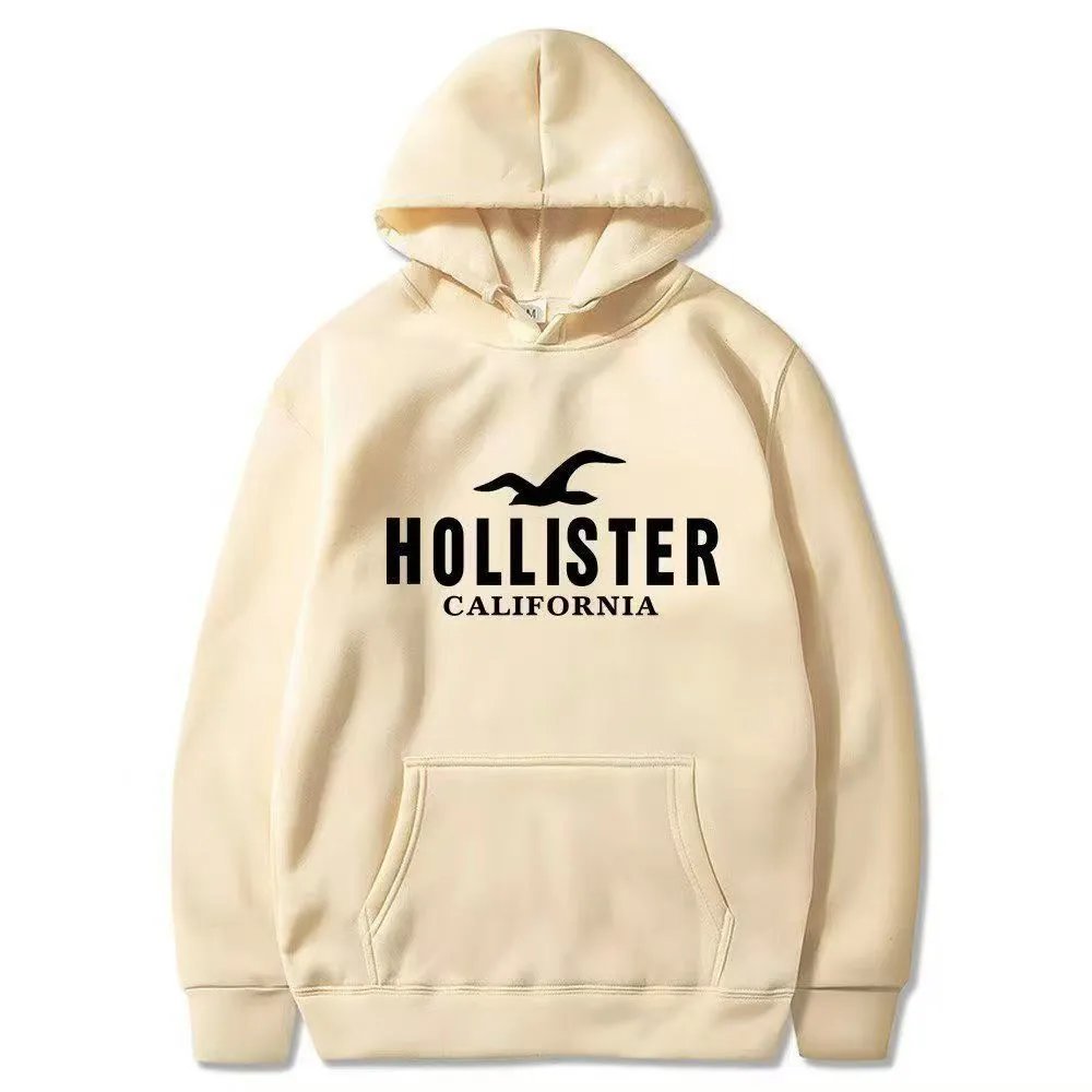 Hollister California Logo Hoodie Beige