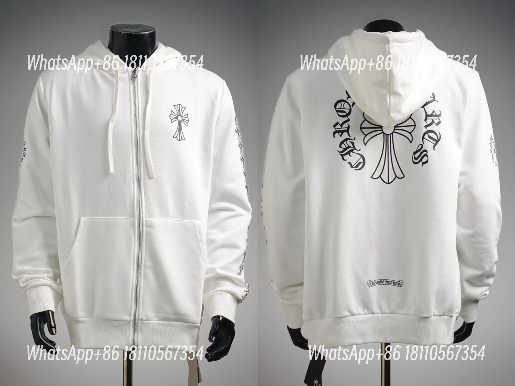White Zip Hoodie （5）