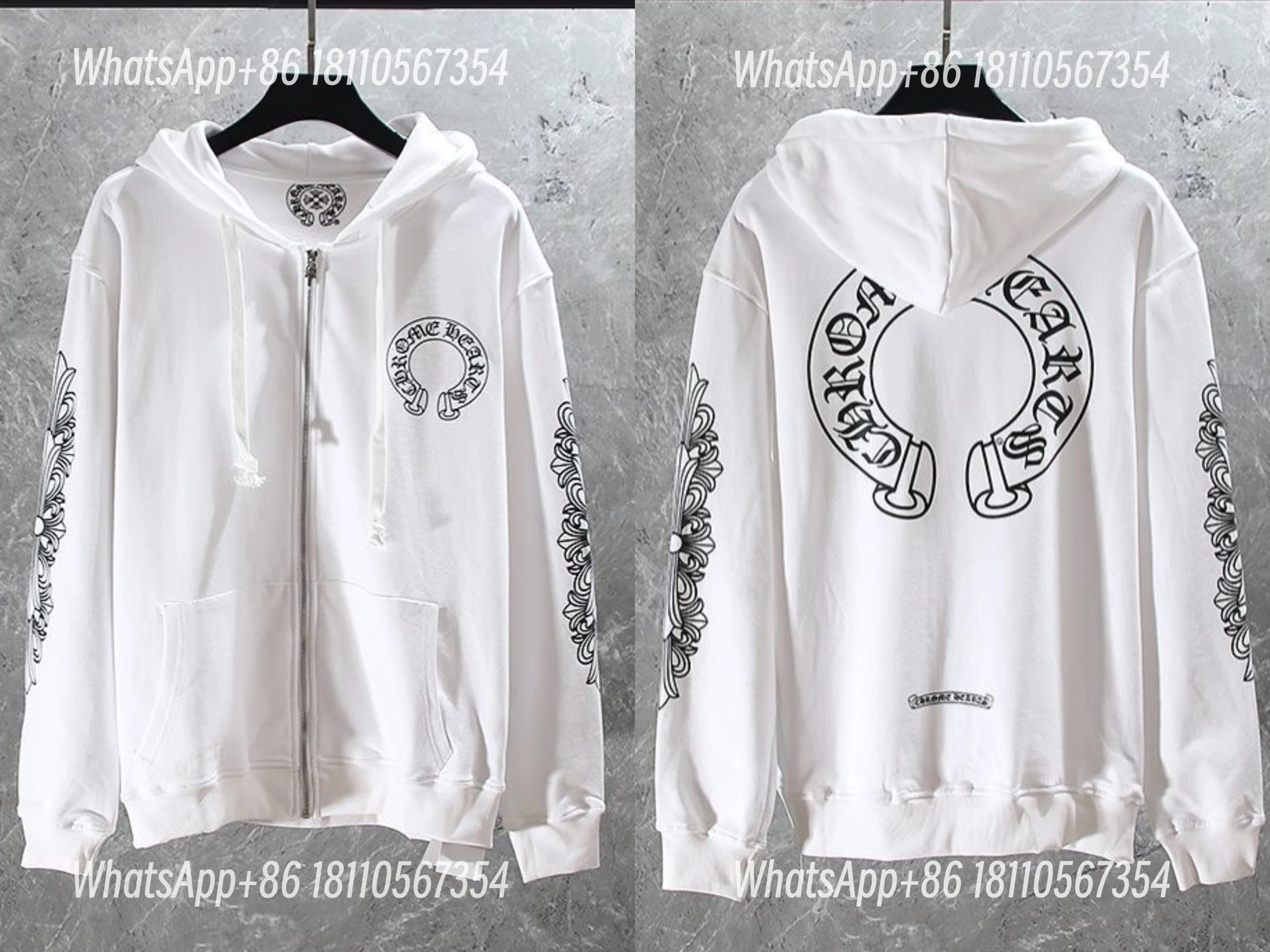 White Zip Hoodie​ （1）