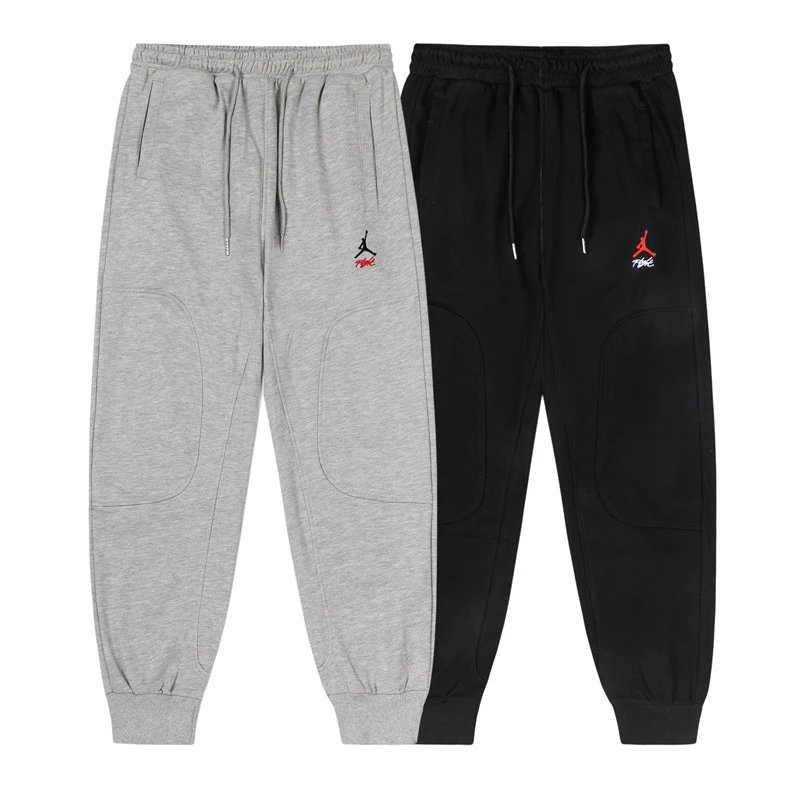 25ss秋冬装新品潮牌Air Jordan AJ 小飞人 FIGHT贴布刺绣花男女同款毛圈全棉休闲运动卫裤休闲长裤