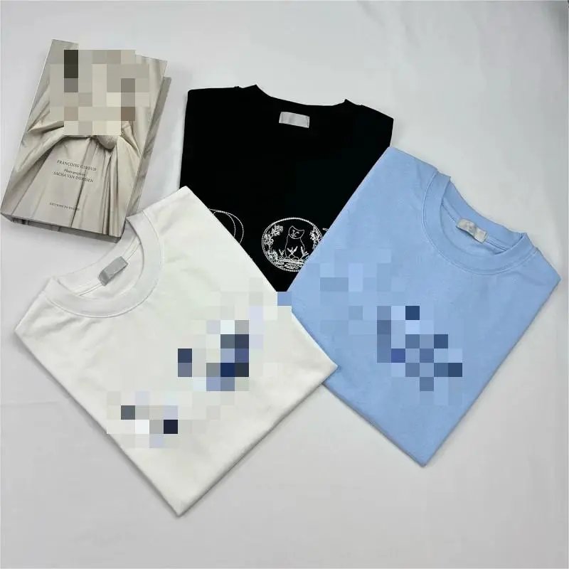 White, Black, and Blue Round Neck T-Shirts