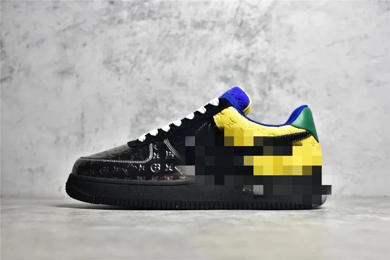 Versace Black Yellow Green Low Top Sneakers