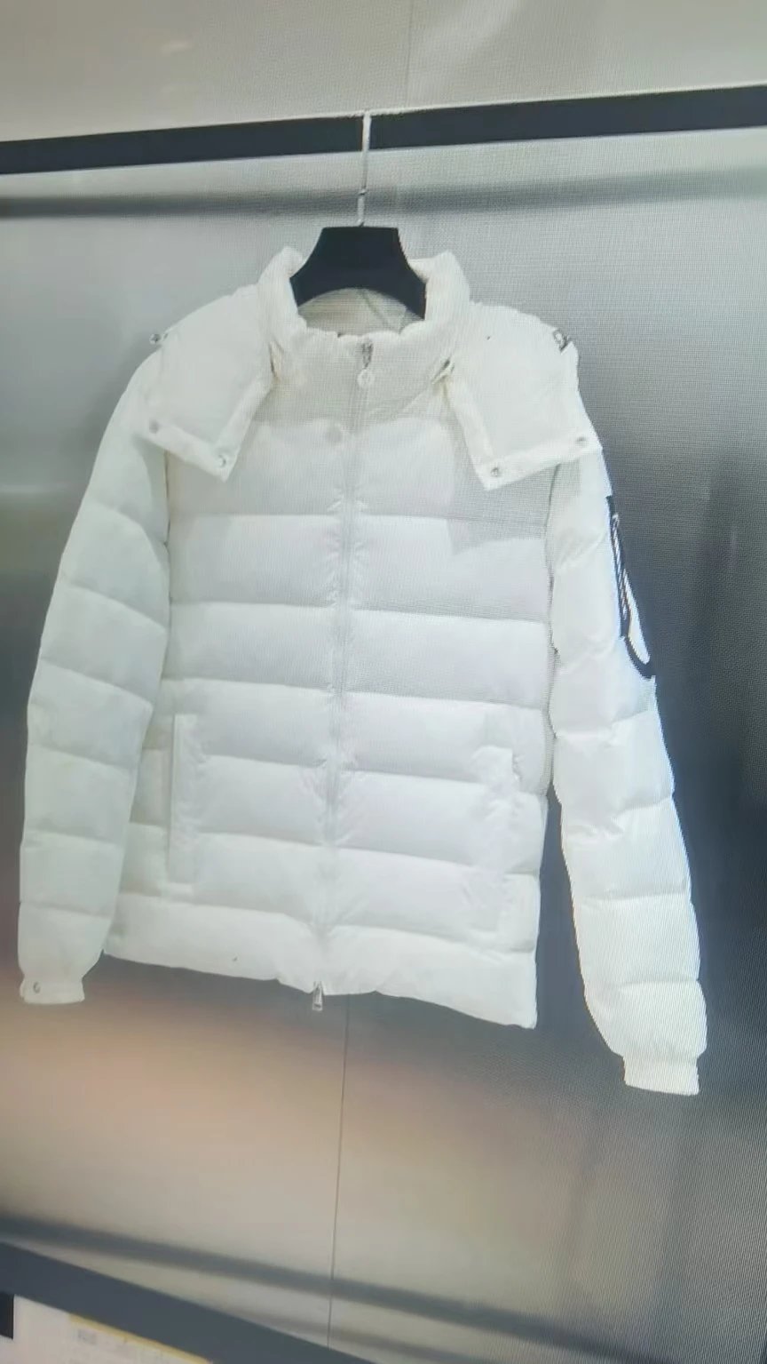 Moncler Down Jackets Hooded shiny puffer jacket — A 90-white