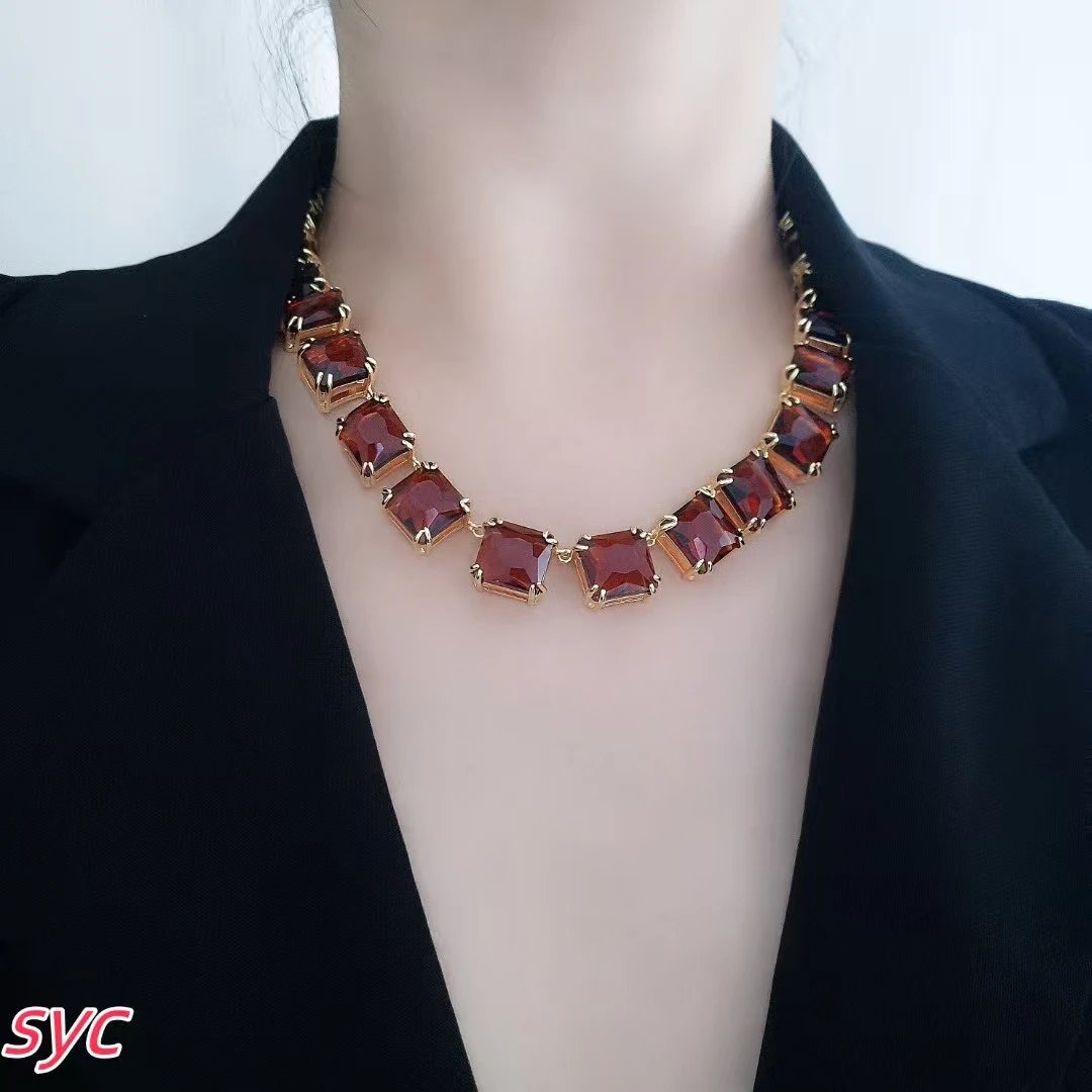 Swarovski Jewelry Crystal Halo Link Necklace — 39