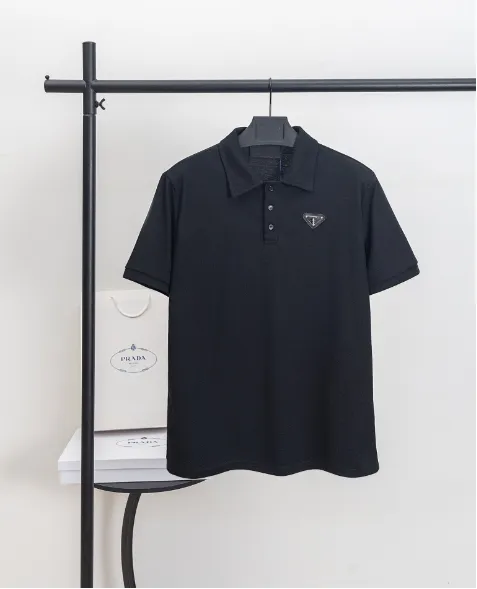 Prada Logo Patch Gray Polo Shirt - 3