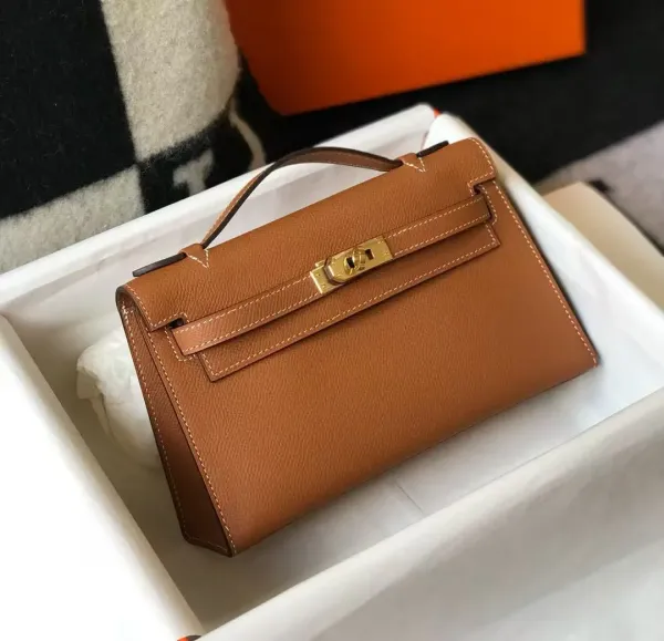 Hermès Mini Kelly II Tan Togo Leather Handbag with Gold Hardware - 1