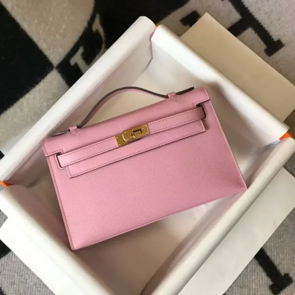 Hermès Mini Kelly II Pink Epsom Leather Handbag with Gold Hardware - 1