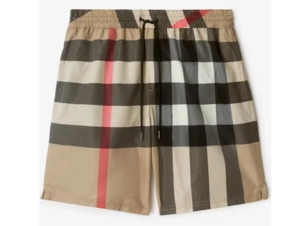 Burberry Shorts Elastic-Waist Drawstring Plaid — 2