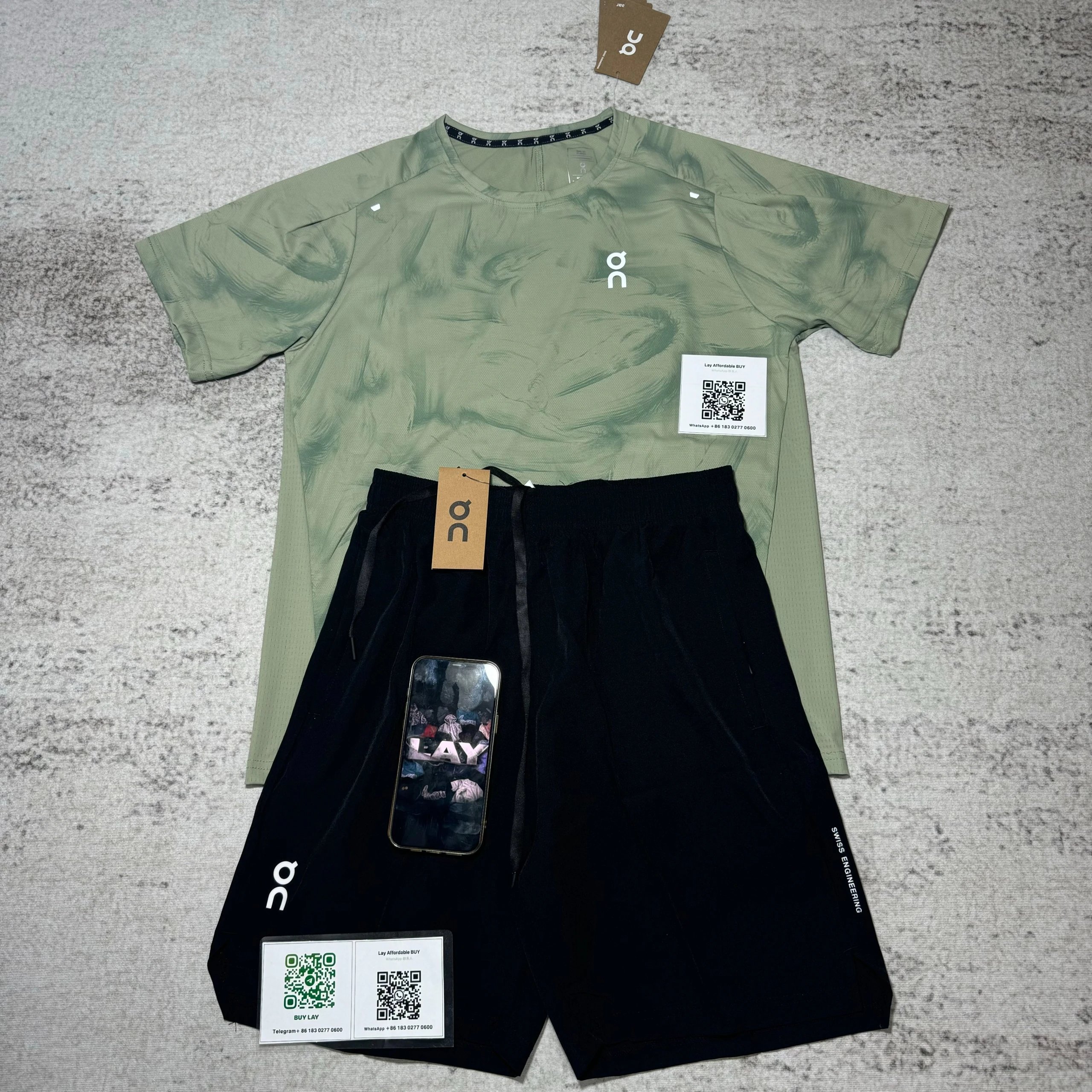 On Matching Sets Marble-print short-sleeve T-shirt and shorts set image 7
