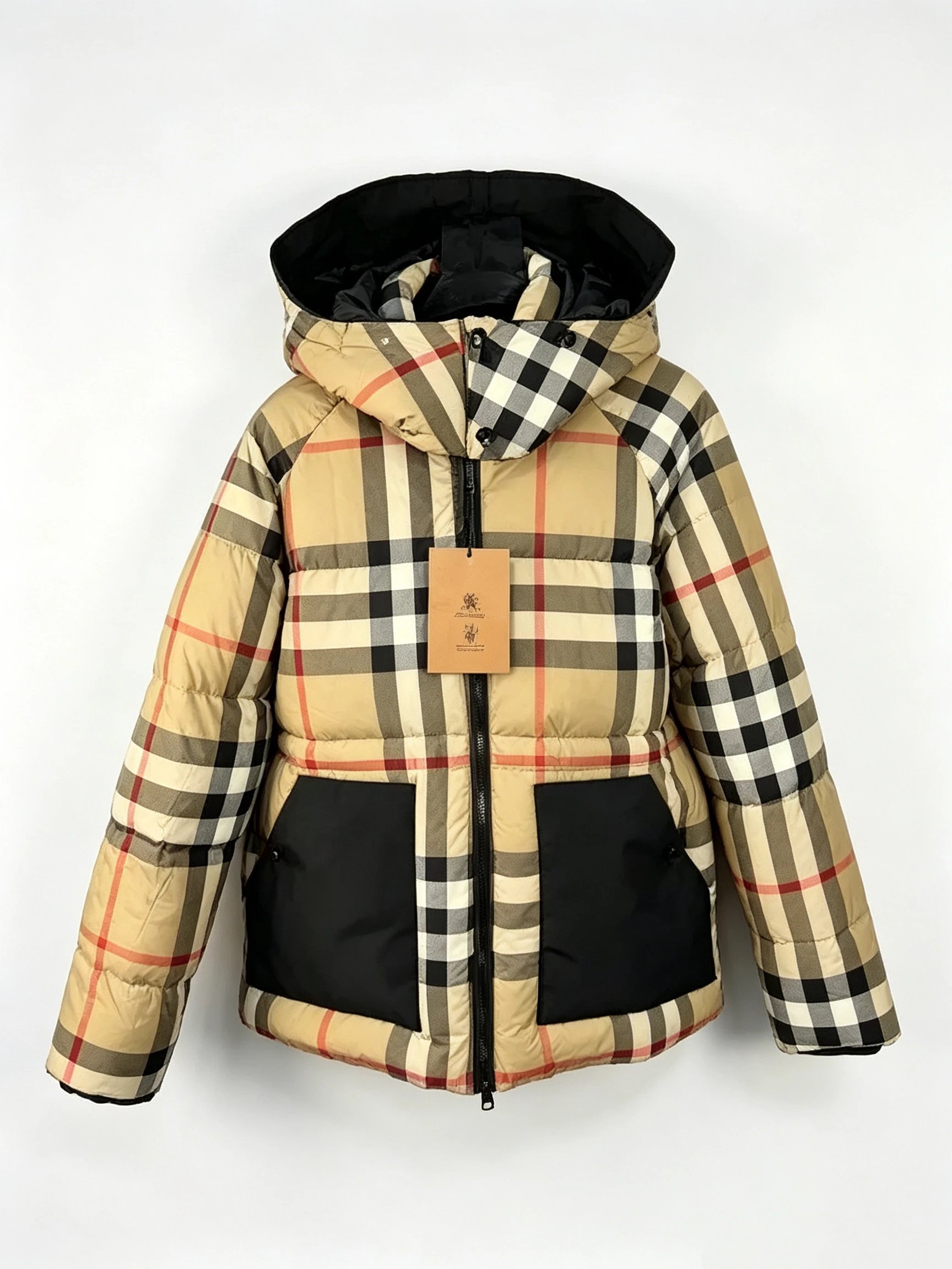 Burberry Down Jackets Hooded check-pattern puffer jacket product image