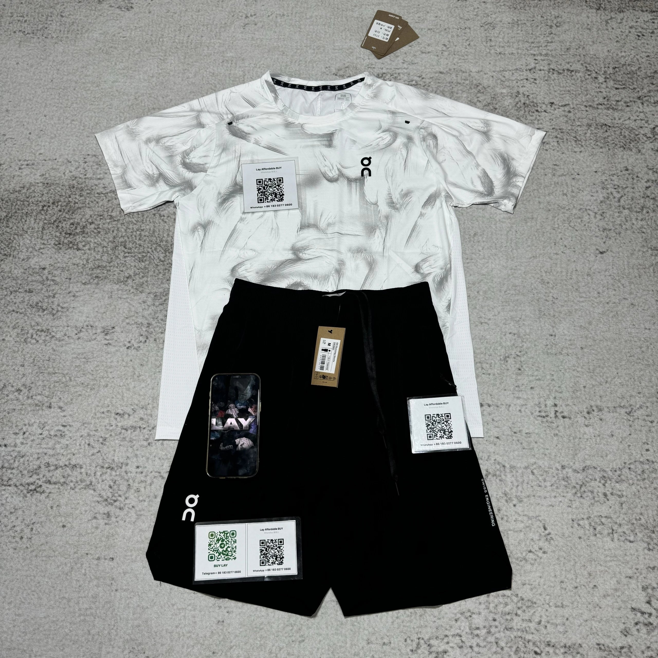 On Matching Sets Marble-print short-sleeve T-shirt and shorts set image 10