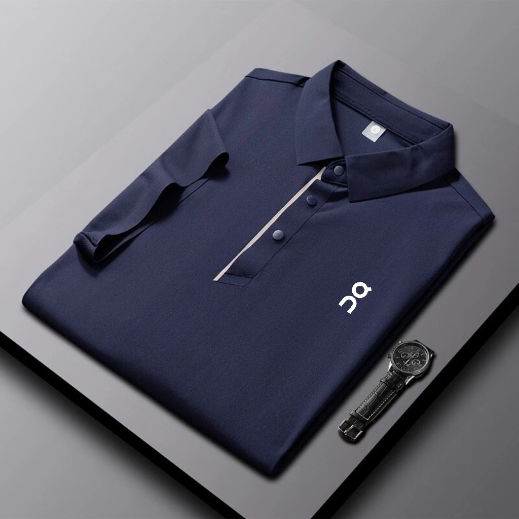 Design Polo Shirt Navy with Minimalist Logo Tops Polo - 5