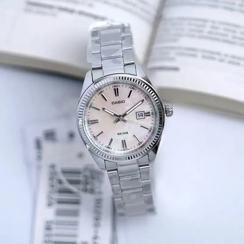 Casio Analog Watch Light Blue Dial Silver Stainless Steel Bracelet Quartz Watch Watches - 4