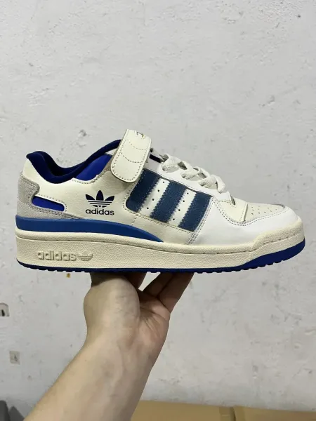 Adidas Originals Forum 84 Low White and Navy Blue Sneakers - 1
