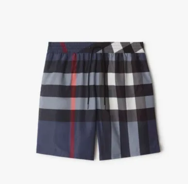Burberry Shorts Elastic-Waist Drawstring Plaid — 18