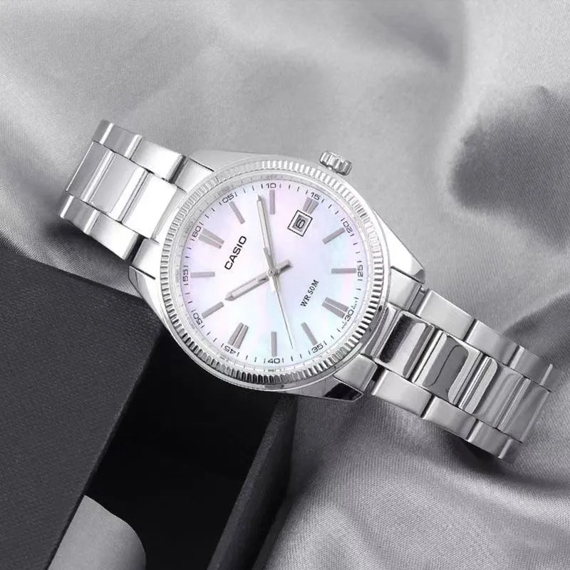Casio Analog Watch Light Blue Dial Silver Stainless Steel Bracelet Quartz Watch Watches - 2