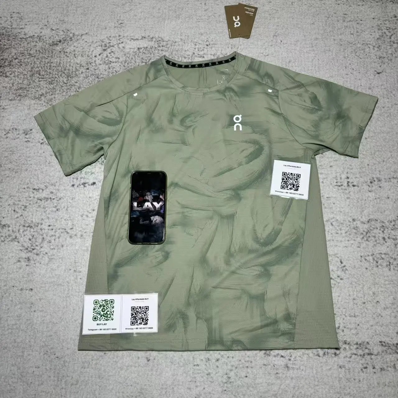 On Matching Sets Marble-print short-sleeve T-shirt and shorts set — Green top