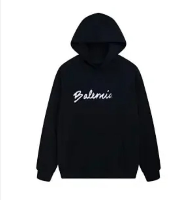 Balenciaga Script Logo Black Hoodie