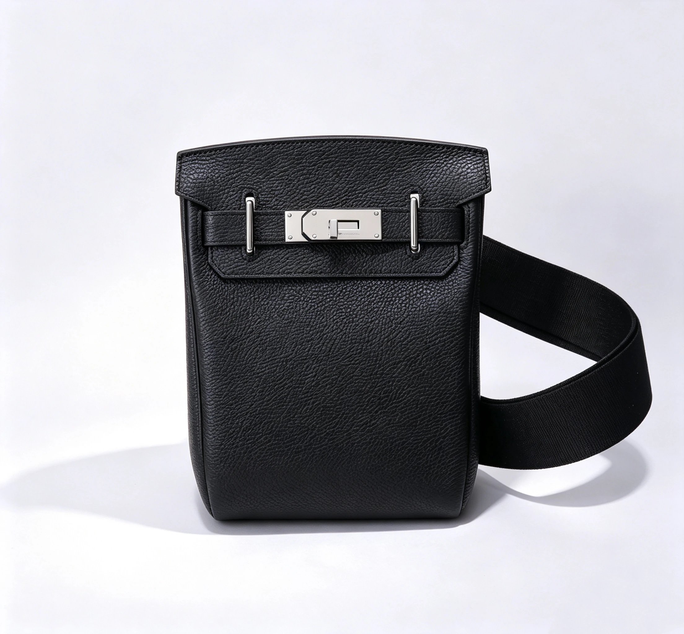 Hermès Crossbody Bags Kelly-style buckle closure, pebbled leather, wide strap product image