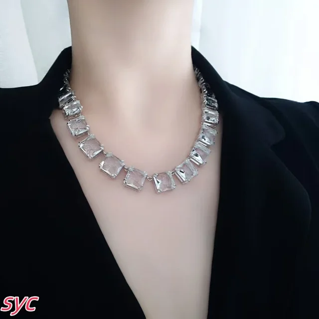 Swarovski Jewelry Crystal Halo Link Necklace product detail image 3