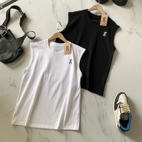 On Running Logo Sleeveless Top Black Vest-Top - 15