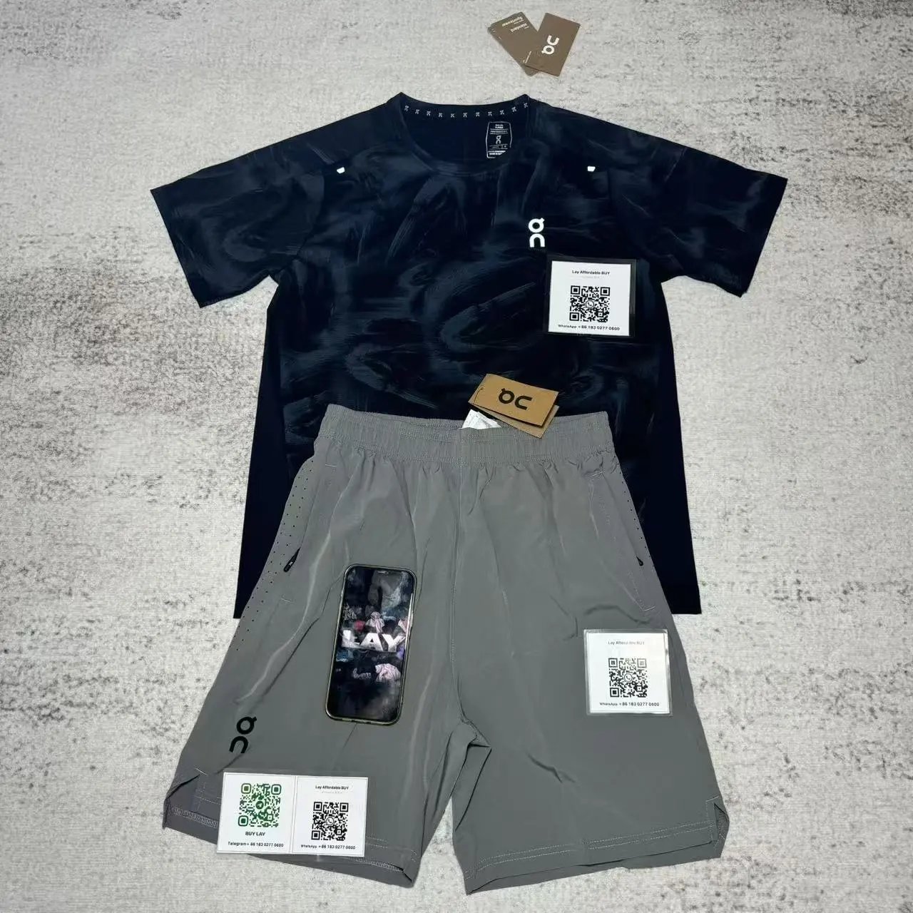 On Matching Sets Marble-print short-sleeve T-shirt and shorts set image 9
