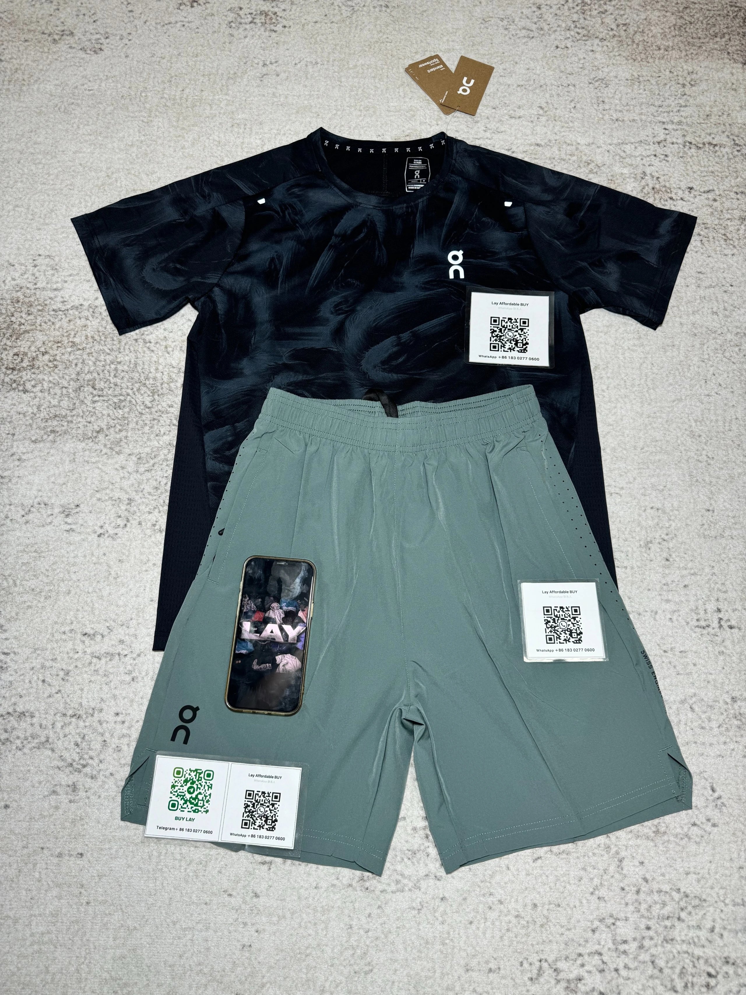 On Matching Sets Marble-print short-sleeve T-shirt and shorts set image 8