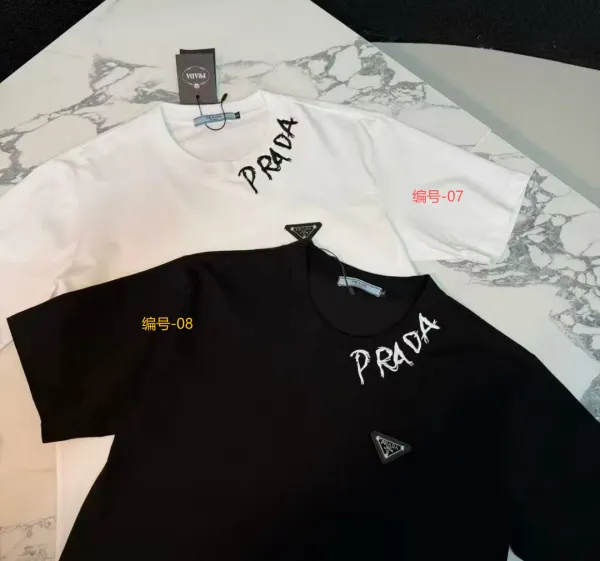Prada Logo Graphic T-Shirt Black and White - 1