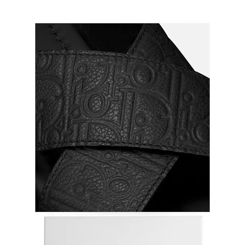 Dior Oblique Print Slide Sandals Black and White Slippers - 6
