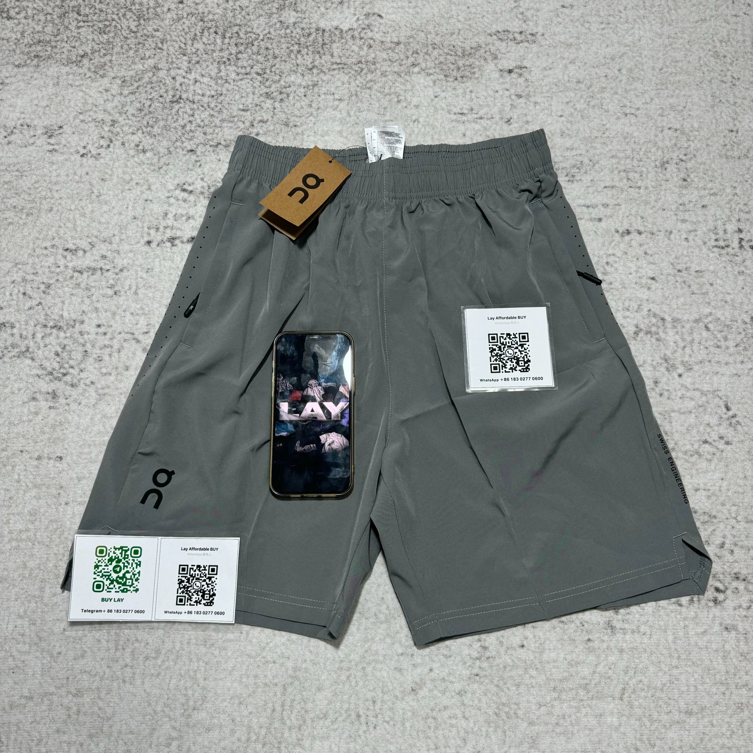 On Matching Sets Marble-print short-sleeve T-shirt and shorts set — Gray pants