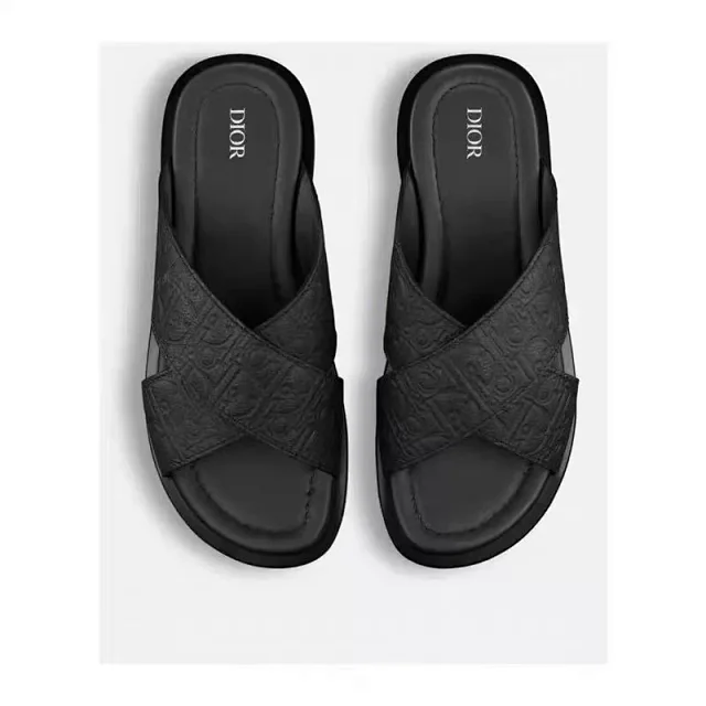Dior Sandals Cross-strap slides with Oblique pattern product detail image 1