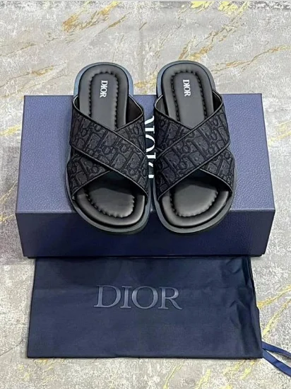 Dior Sandals Cross-strap slides with Oblique pattern product detail image 10