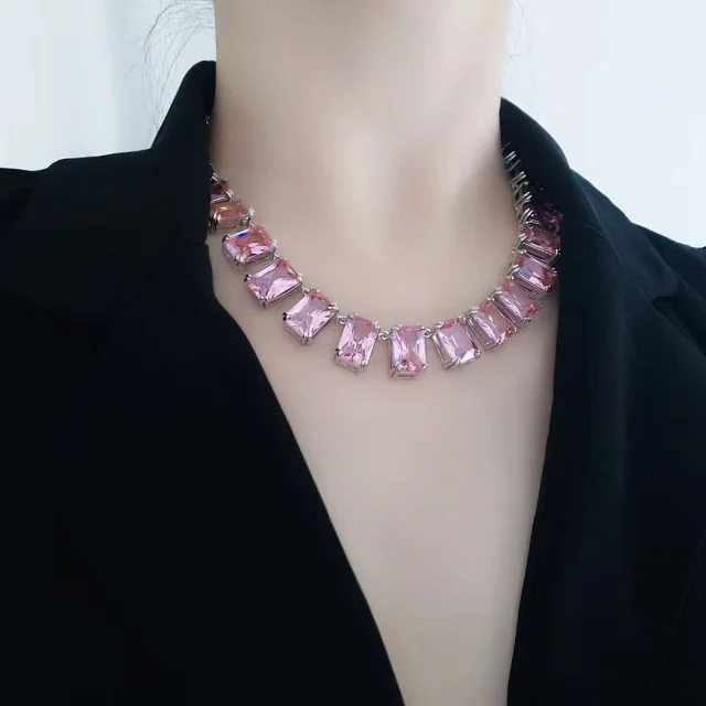 Swarovski Jewelry Crystal Halo Link Necklace product detail image 5
