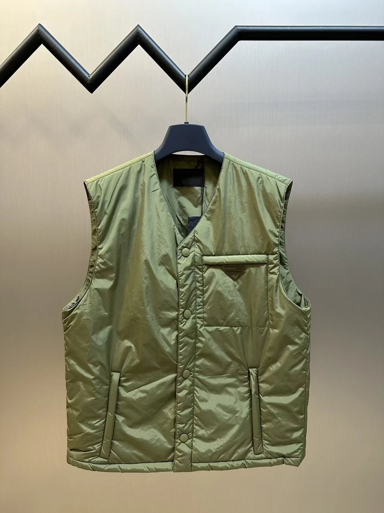 Prada Vests DX 129-10 Puffer Vest — Green-Normal