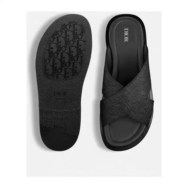 Dior Sandals Cross-strap slides with Oblique pattern product detail image 2