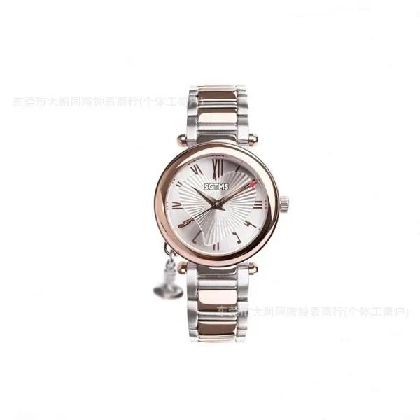 Design Heart Dial Rose Gold-Tone Steel Watch Watches - 1