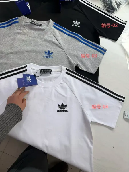 Adidas Originals 3-Stripes Tee White / Gray / Black T-Shirt - 1