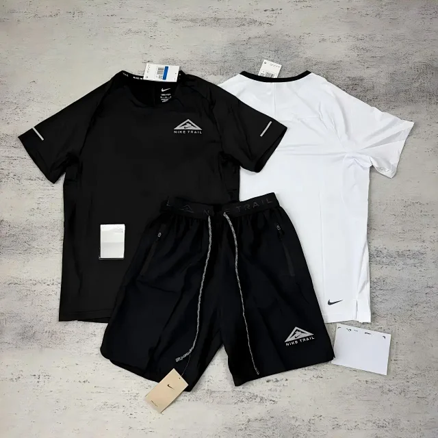 Nike Matching Sets Trail short-sleeve T-shirt and zip-pocket shorts set product detail image 7